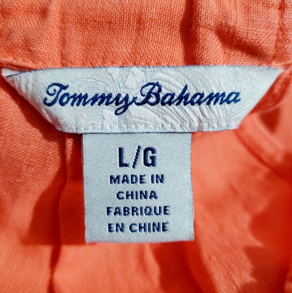 Tommy Bahama Women’s 100% Linen Halter Top SZ Large Orange Tie-Back Summer Tank - Picture 8 of 9